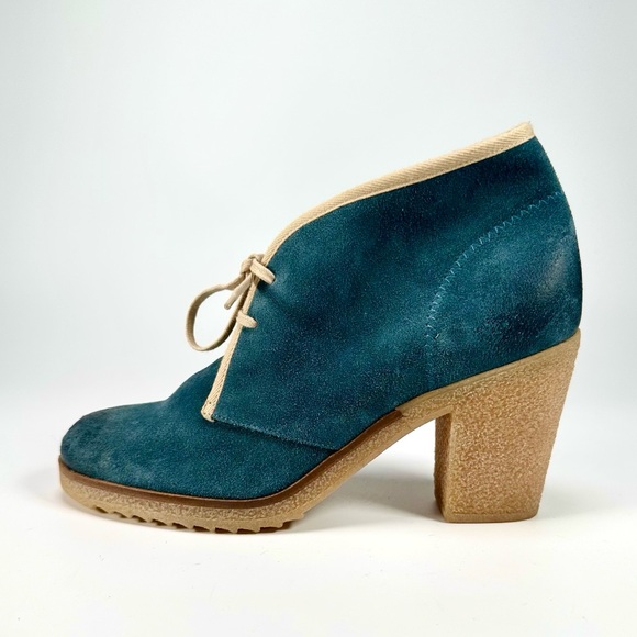 Anthropologie Jasper & Jeera Blue Suede Yuma Booties - Picture 4 of 12